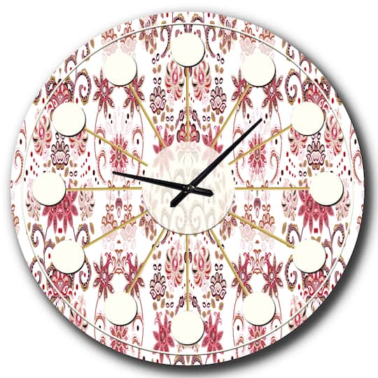 Designart 'Ornamental Retro Pattern Mid-Century Modern Wall Clock